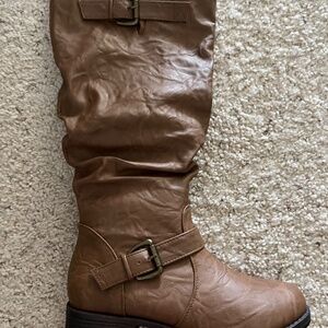 Journee Women Wide Calf Tan Boots TAN